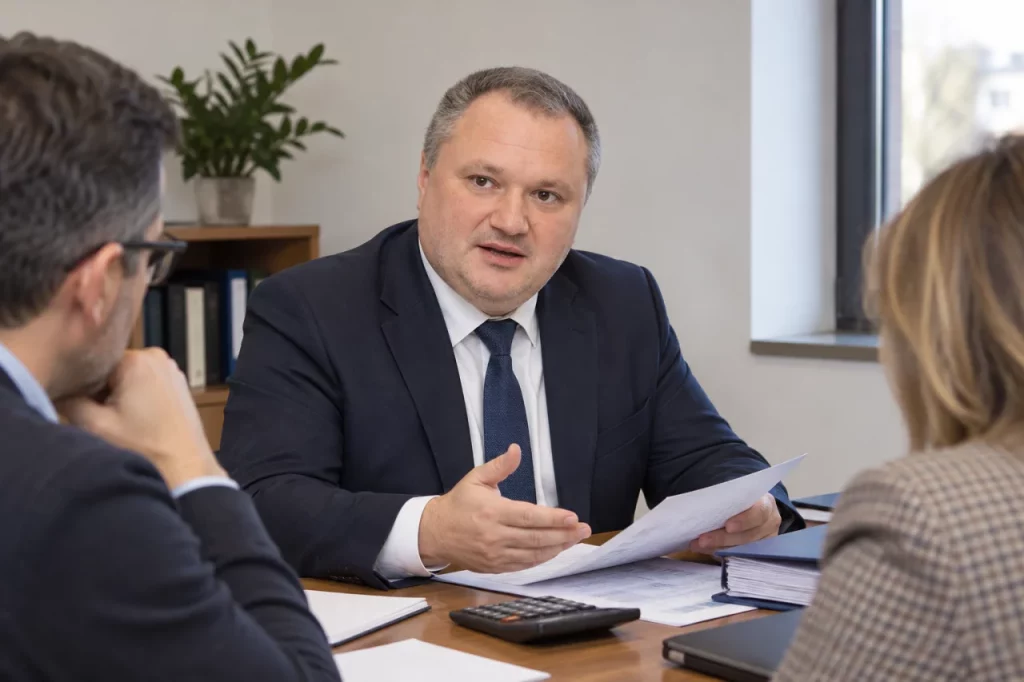 Lucian Purdea explicând documentele pentru majorarea capitalului social